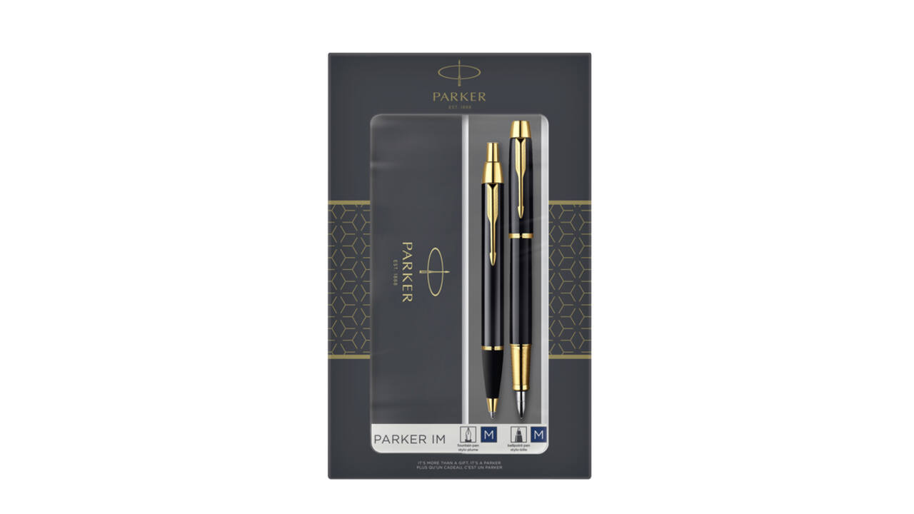 Balpen en vulpen Parker IM black GT medium 2 stuks