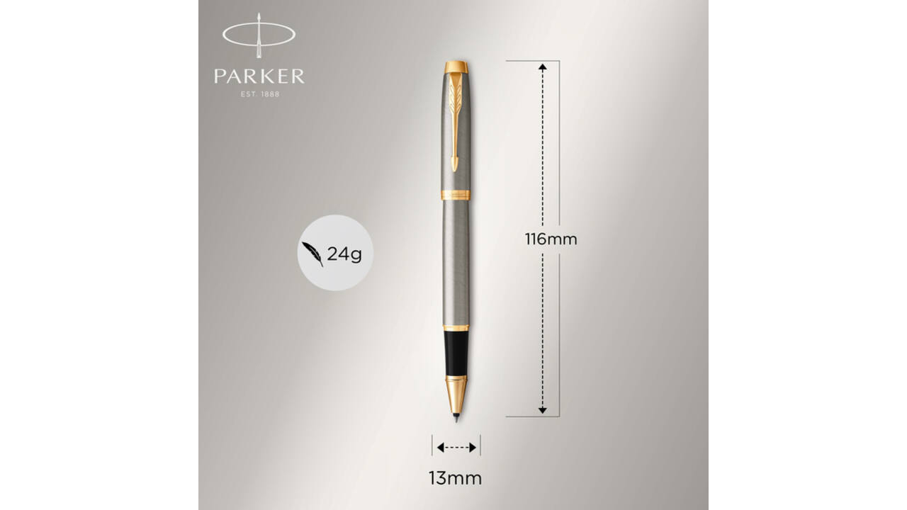 Balpen en Rollerpen Parker IM brushed metal GT medium 2 stuks