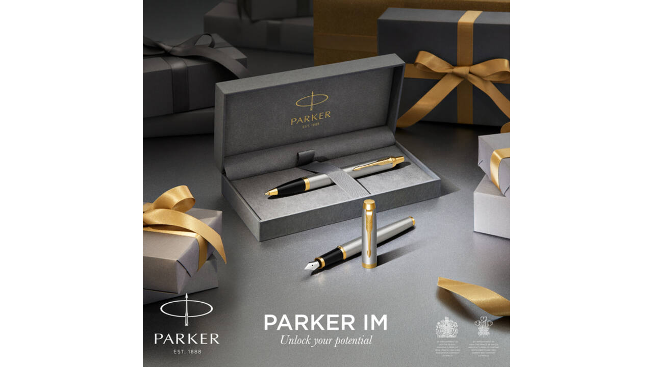 Balpen en Rollerpen Parker IM brushed metal GT medium 2 stuks