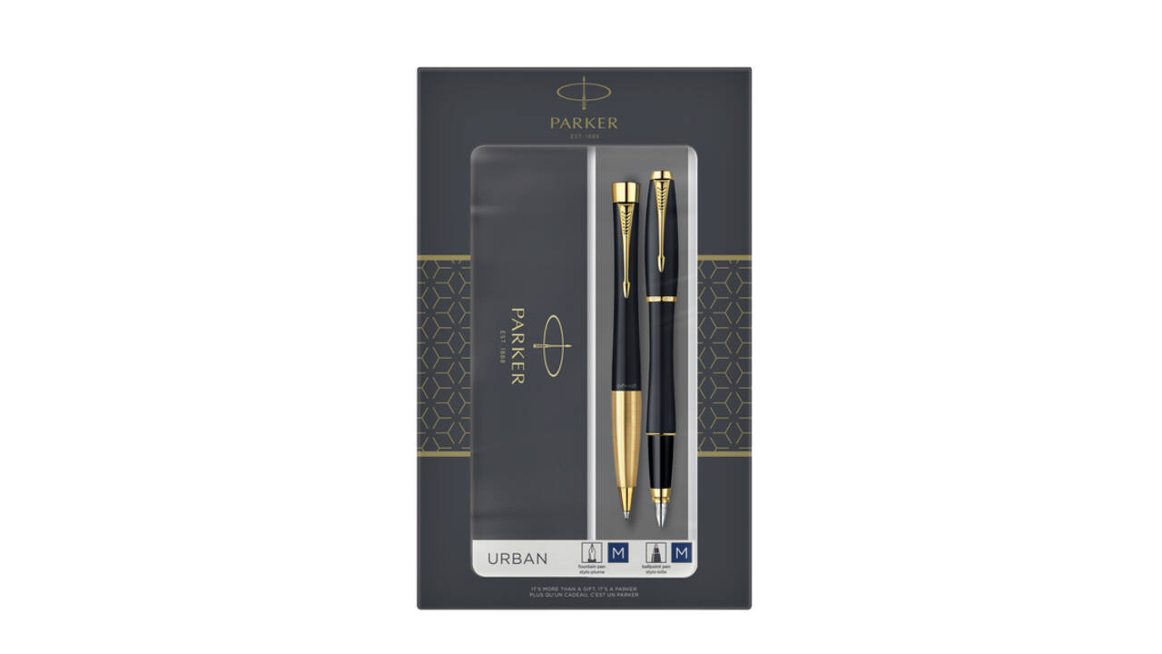 Balpen en vulpen Parker Urban matt black GT medium 2 stuks