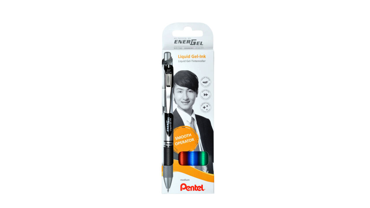 Gelschrijver Pentel BL77 Energel medium assorti 4 stuks