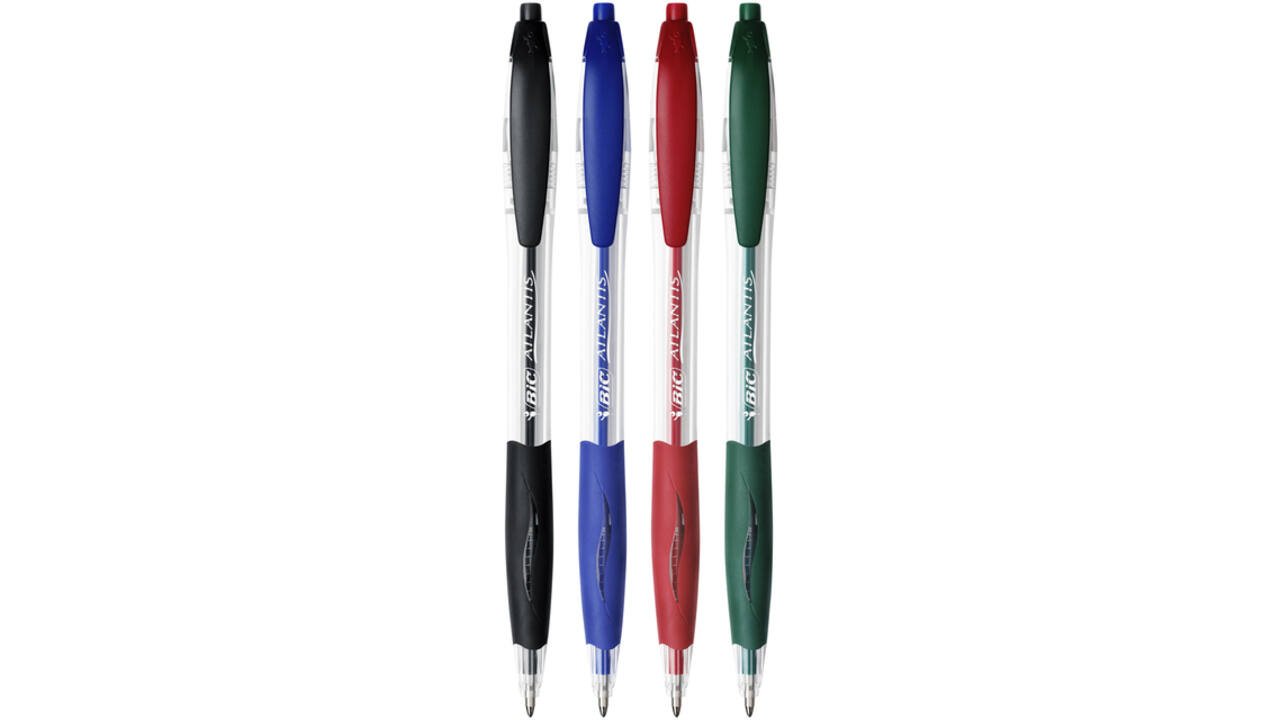 Balpen Bic Atlantis classic grip clic medium zwart