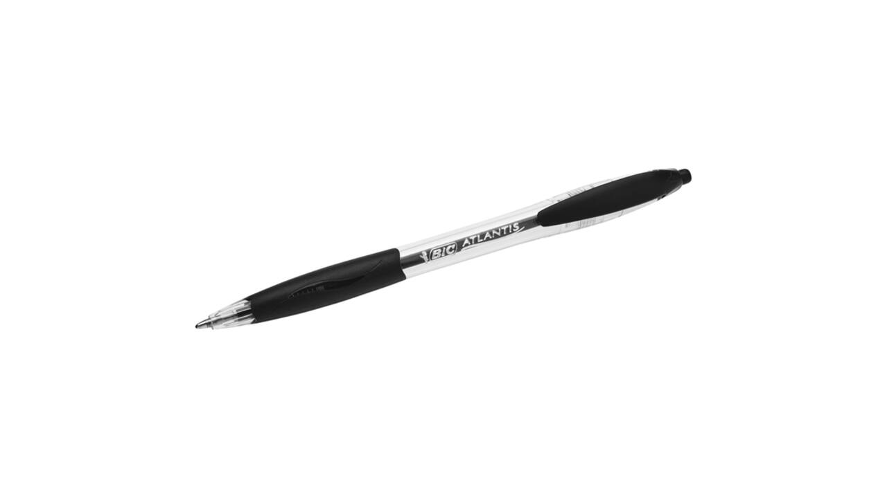 Balpen Bic Atlantis classic grip clic medium zwart