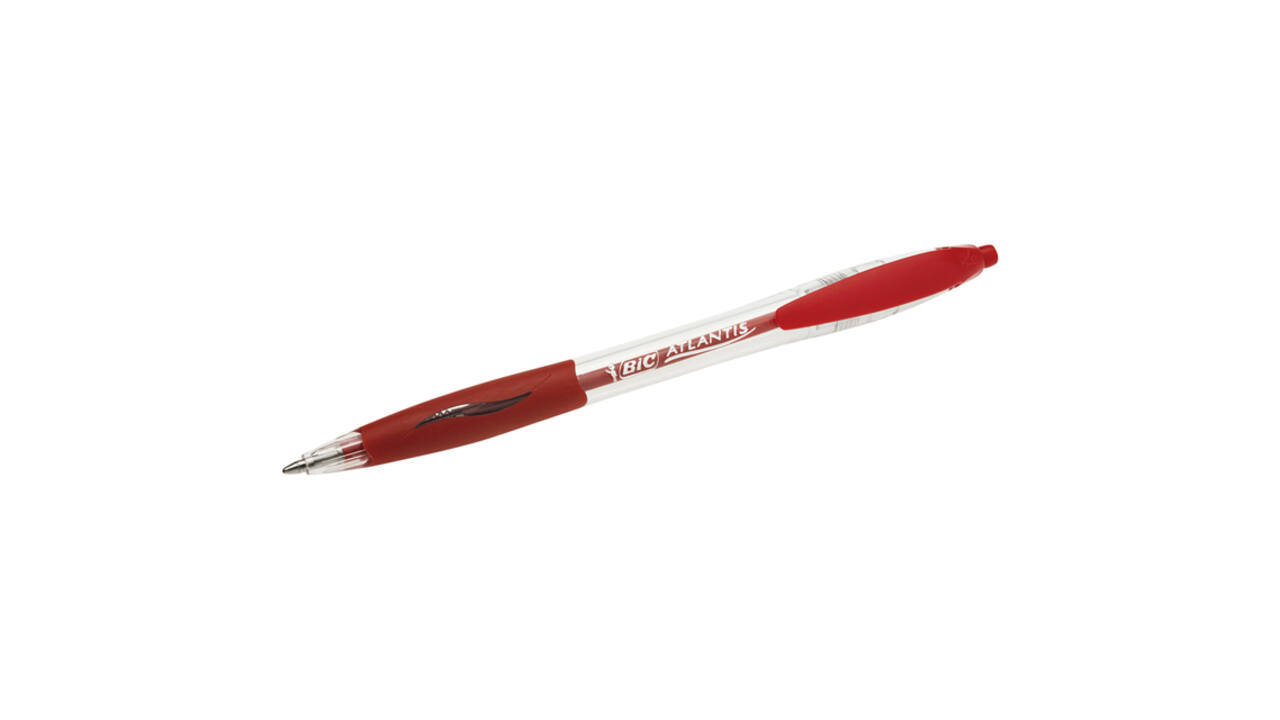Balpen Bic Atlantis classic grip clic medium rood