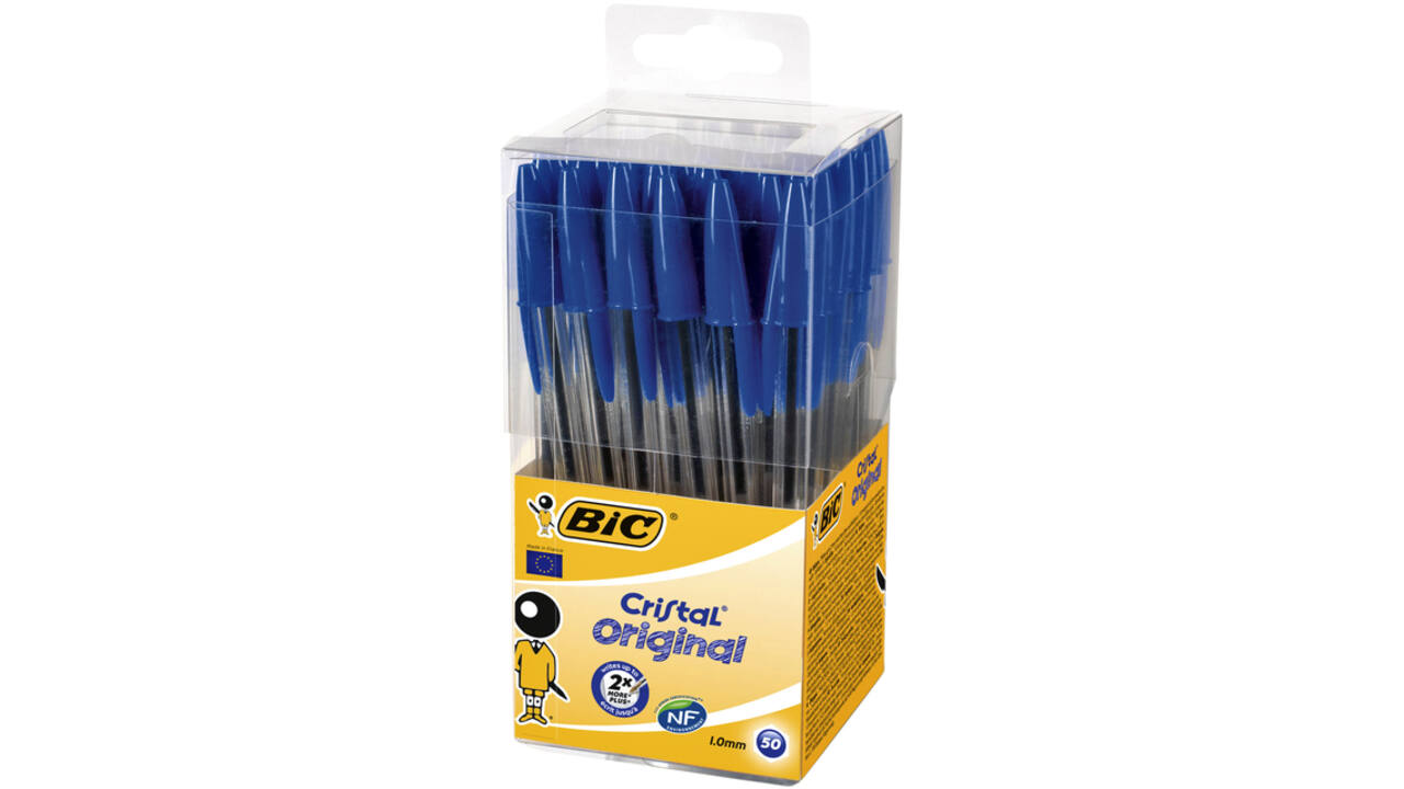 Balpen Bic Cristal medium blauw in tubo verpakking