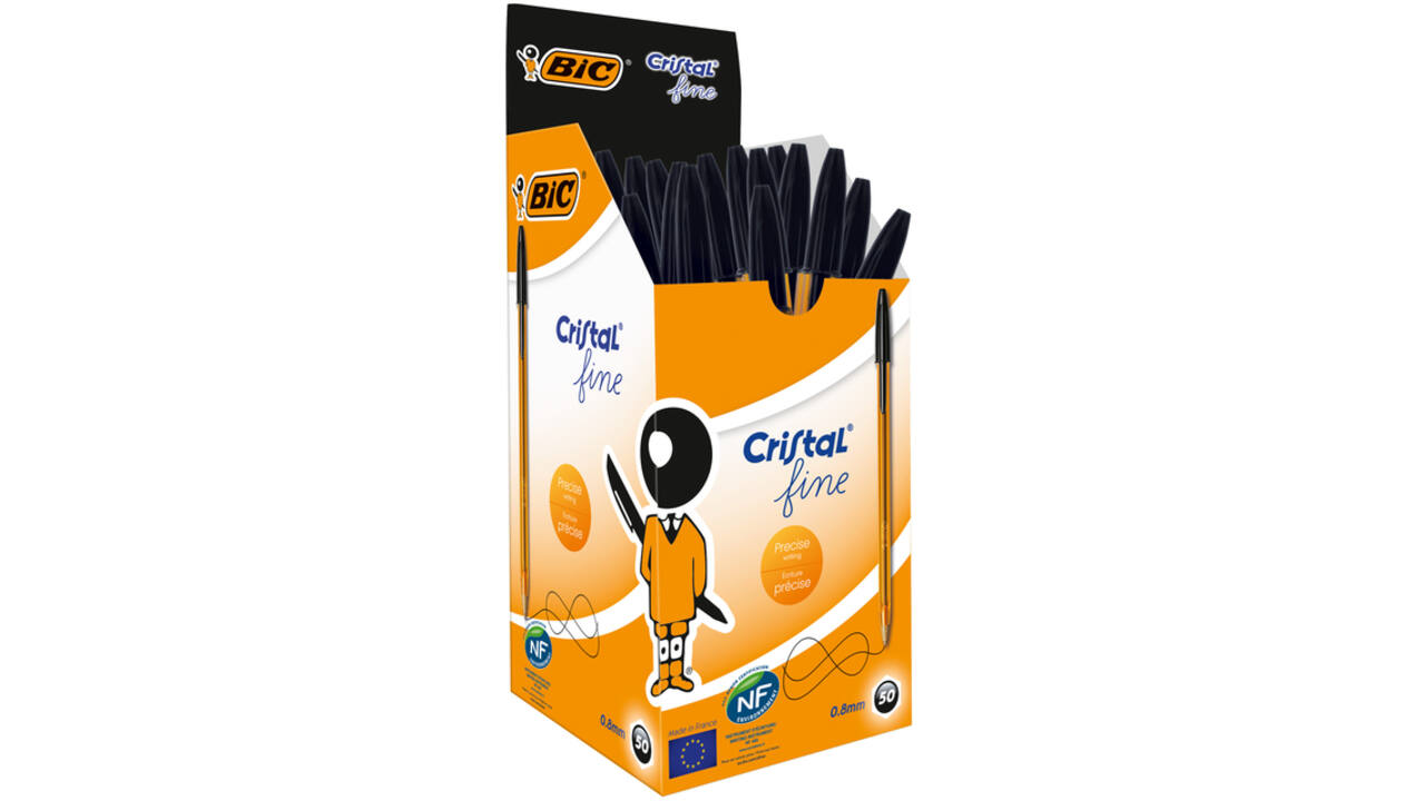 Balpen Bic Cristal fijn zwart
