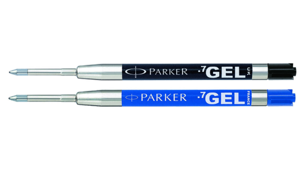 Gelschrijvervulling Parker Quink medium blauw blister à 1 stuk