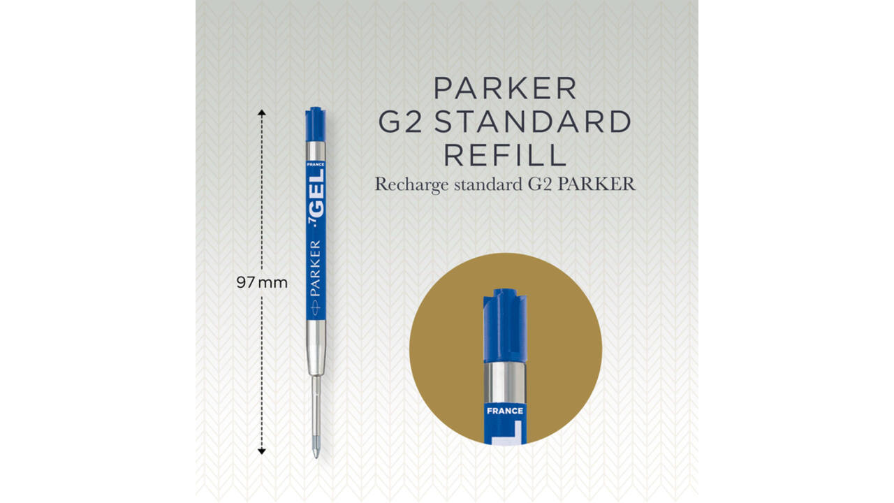 Gelschrijvervulling Parker Quink medium blauw blister à 1 stuk
