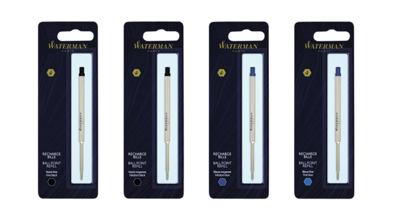 Balpenvulling Waterman medium zwart blister à 1 stuk