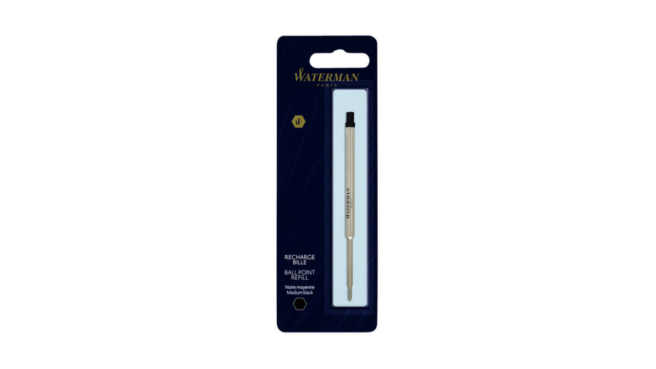 Balpenvulling Waterman medium zwart blister à 1 stuk
