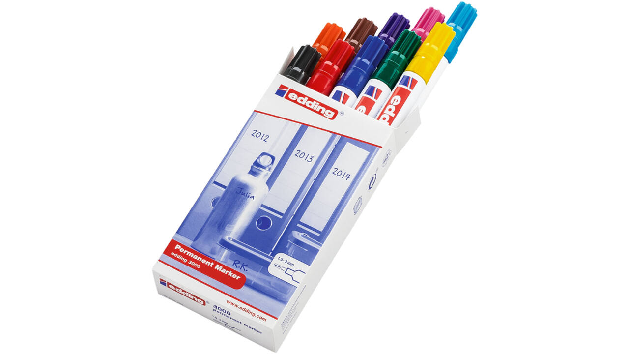 Viltstift edding 3000 rond 1.5-3mm assorti doos à 10 stuks