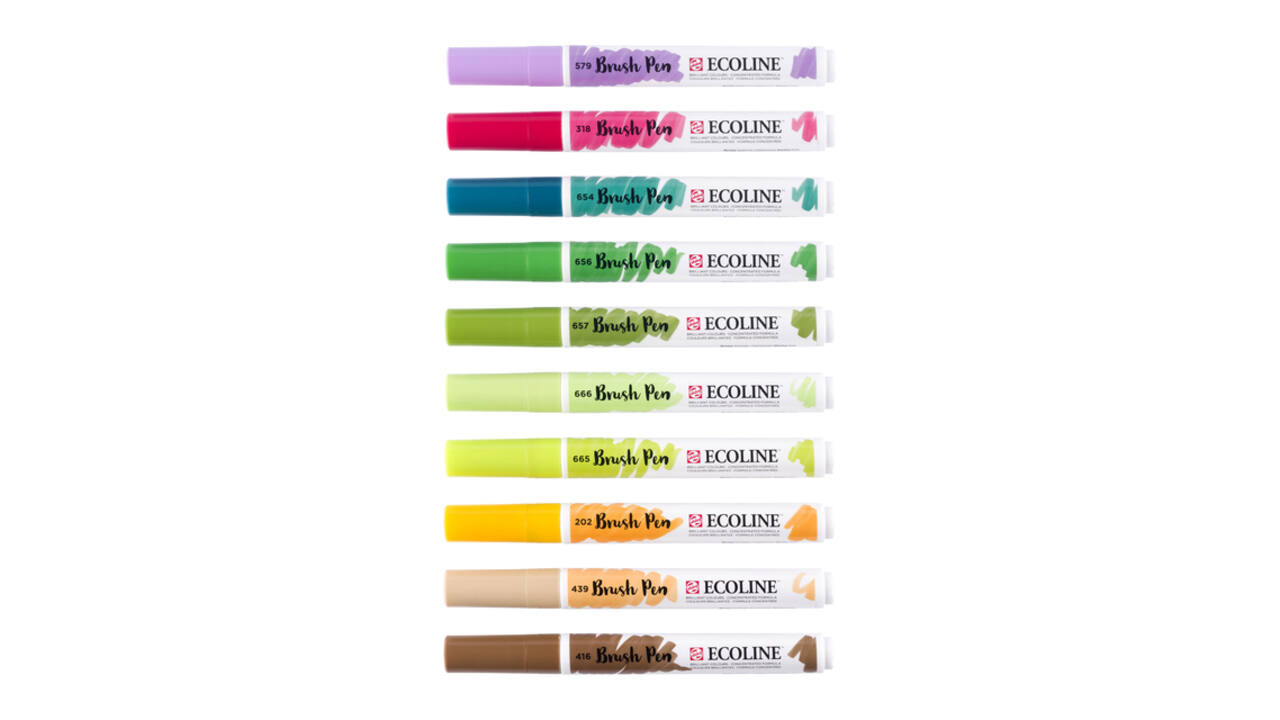 Brushpen Talens Ecoline set à 10 stuks botanisch