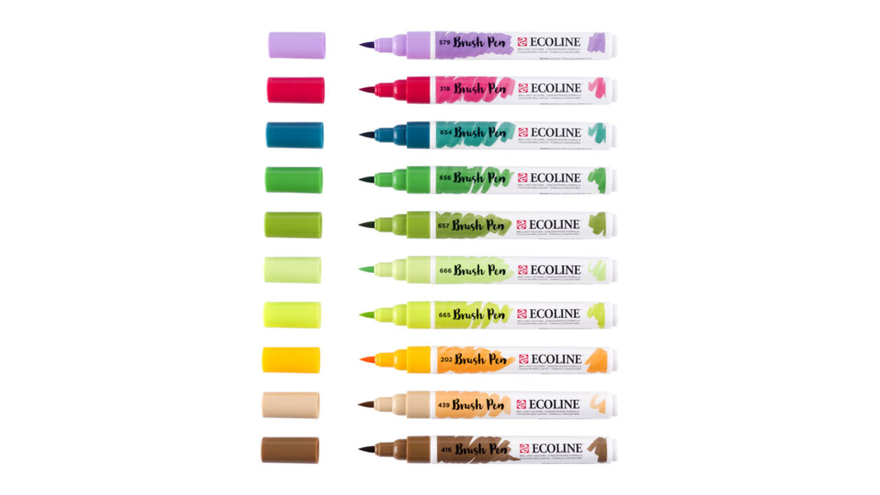 Brushpen Talens Ecoline set à 10 stuks botanisch