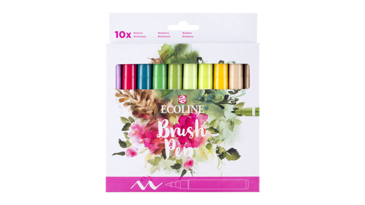 Brushpen Talens Ecoline set à 10 stuks botanisch