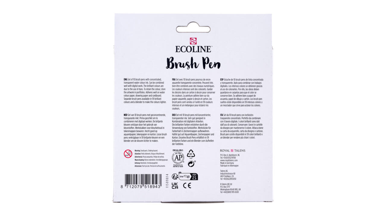 Brushpen Talens Ecoline set à 10 stuks botanisch