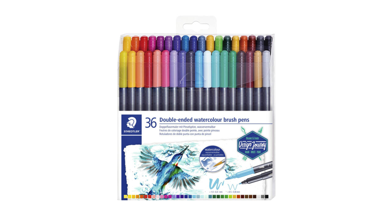 Brushpen Staedtler 3001 Marsgraphic duo 0.5-6mm blister à 36st ass
