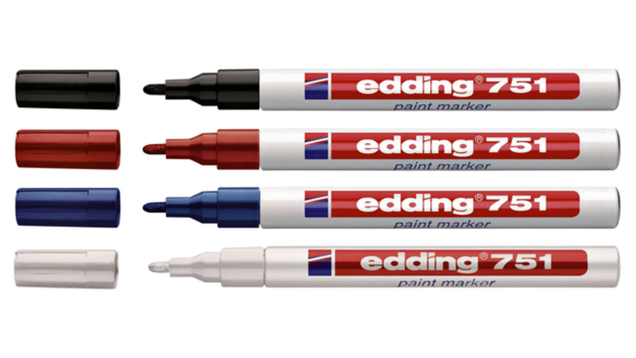 Paintmarker edding 751 op oliebasis 1-2mm wit