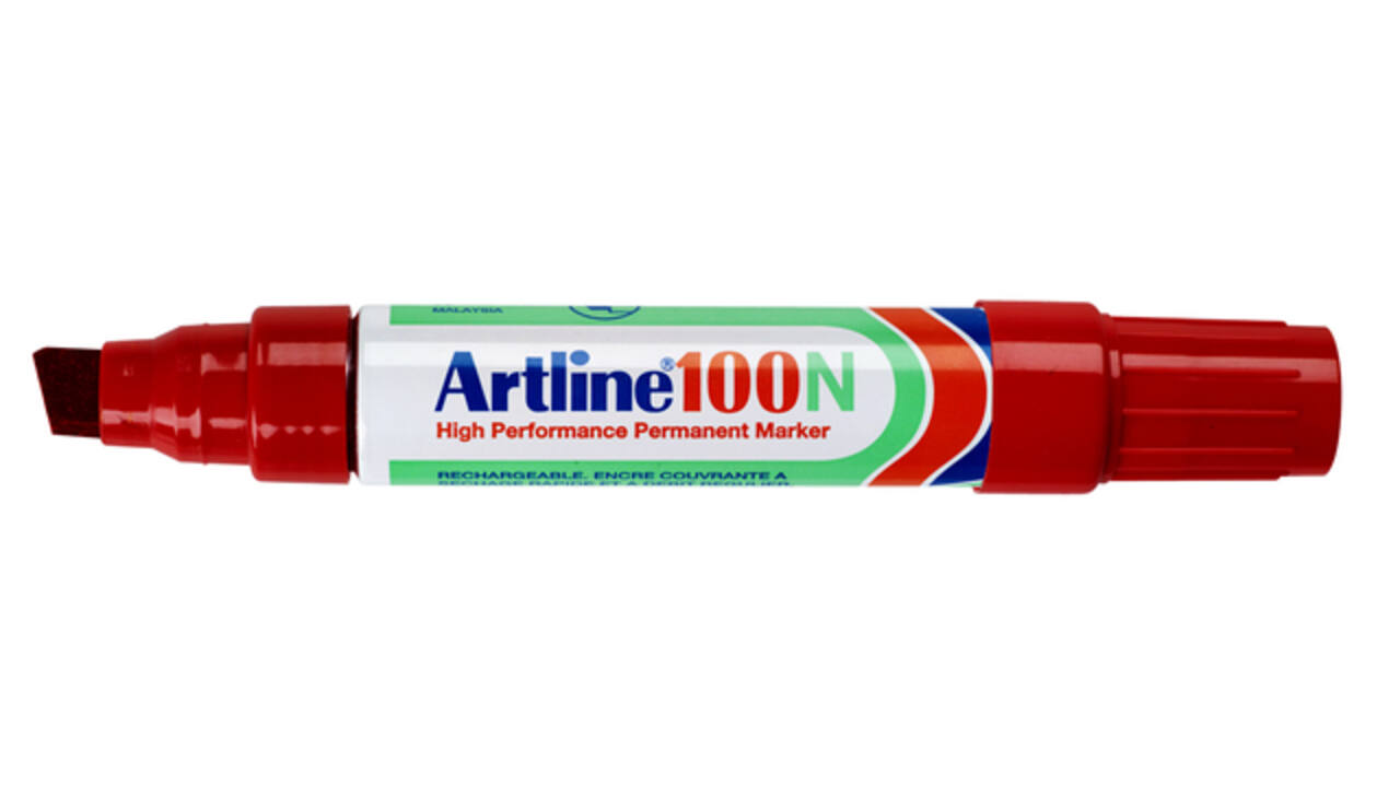 Viltstift Artline 100 schuin 7.5-12mm rood