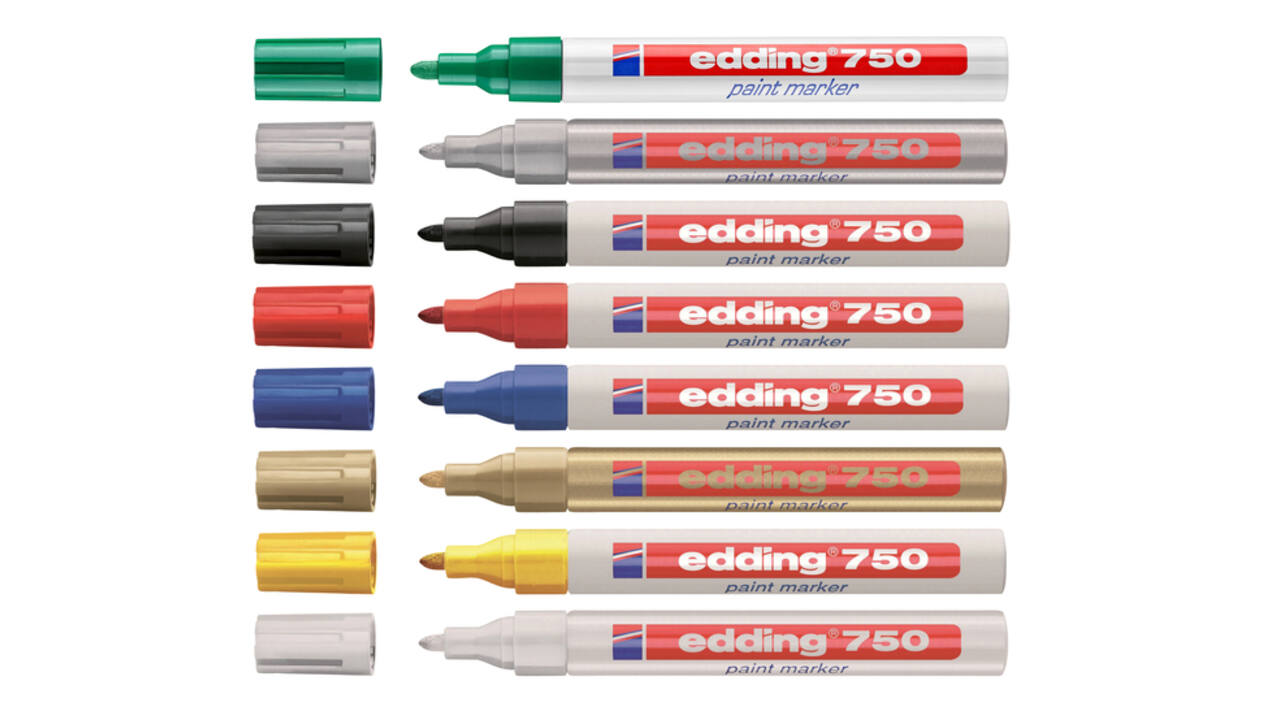 Paintmarker edding 750 op oliebasis 2-4mm wit
