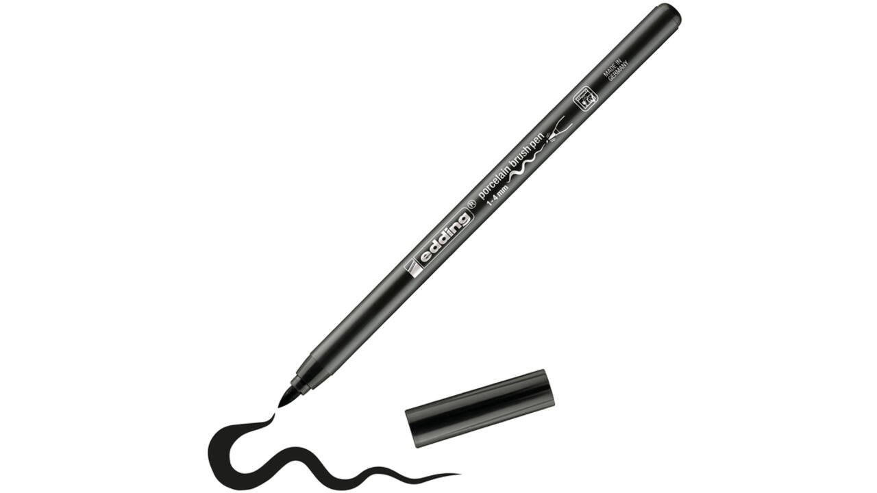 Brushpen edding 4200 porselein zwart