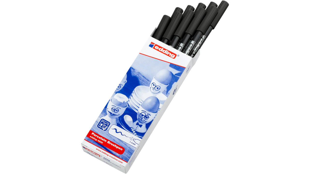 Brushpen edding 4200 porselein zwart
