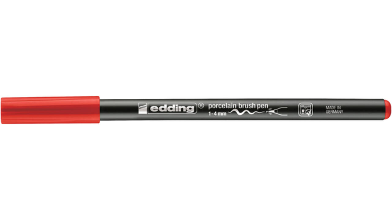 Brushpen edding 4200 porselein rood