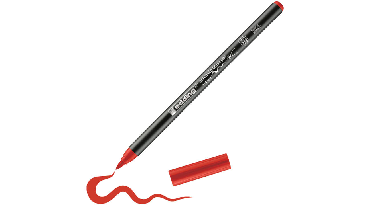 Brushpen edding 4200 porselein rood