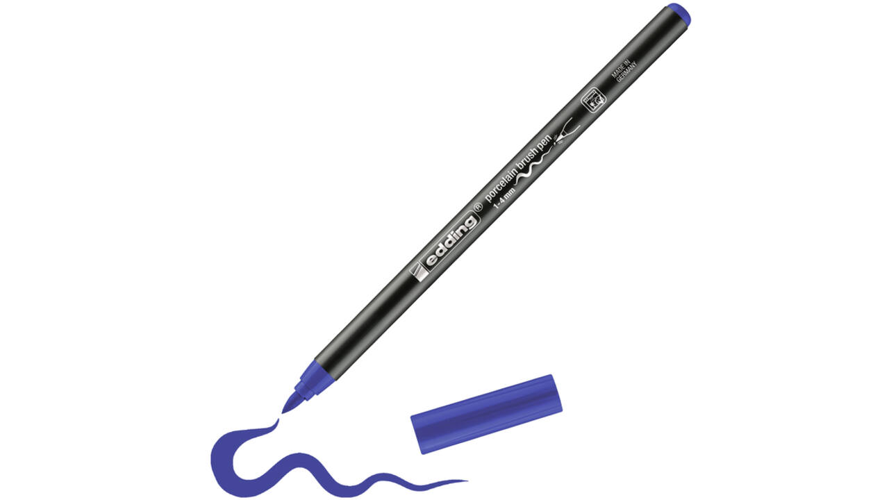 Brushpen edding 4200 porselein blauw