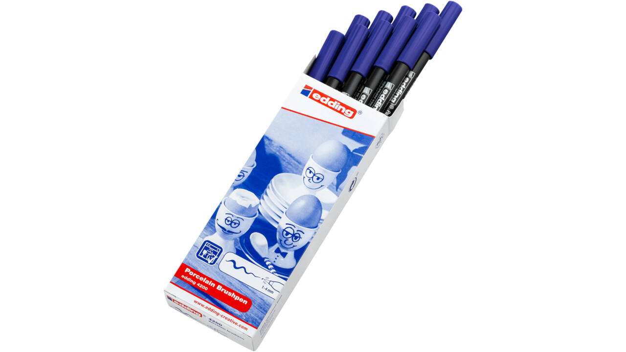 Brushpen edding 4200 porselein blauw