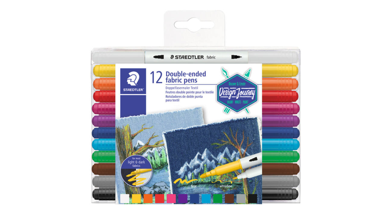Viltstift Staedtler 3190 textiel duo ass