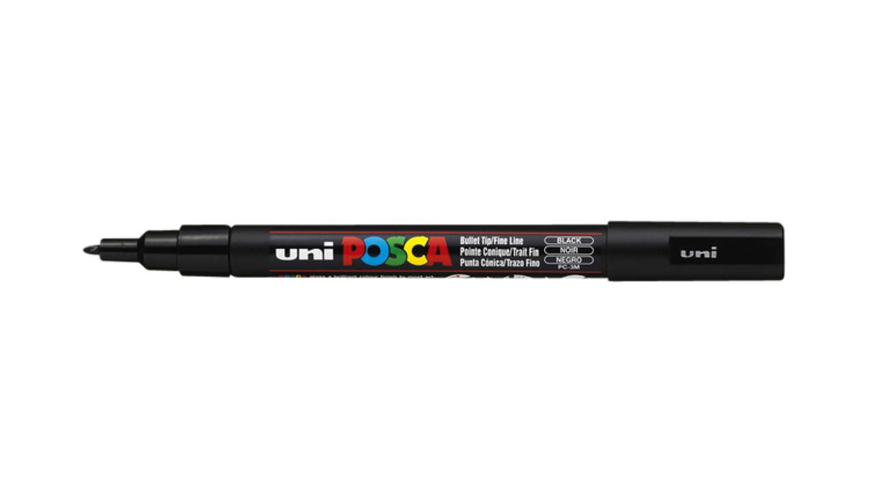 Paintmarker Uni POSCA PC3M fijn zwart