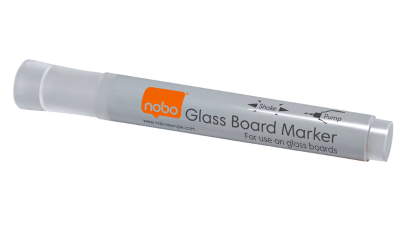 Viltstift Nobo glasbord wit 4 stuks