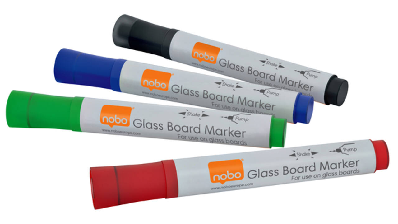 Viltstift Nobo glasbord assorti 4 stuks