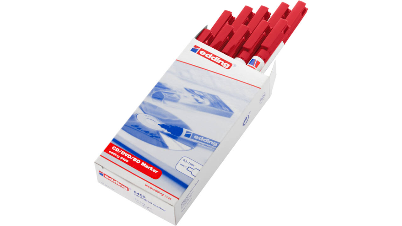 Cd marker edding 8400 rond 0.5-1.0mm rood
