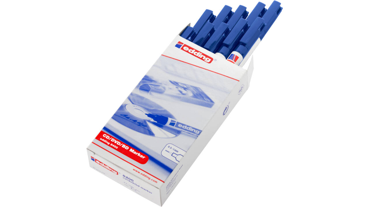 Cd marker edding 8400 rond 0.5-1.0mm blauw