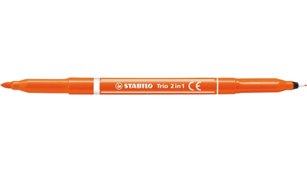 Viltstift STABILO Trio 2 in 1 assorti etui à 10 stuks