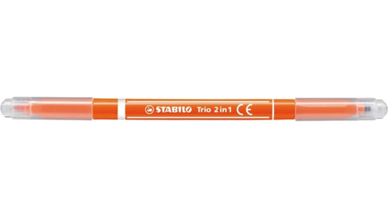 Viltstift STABILO Trio 2 in 1 assorti etui à 10 stuks