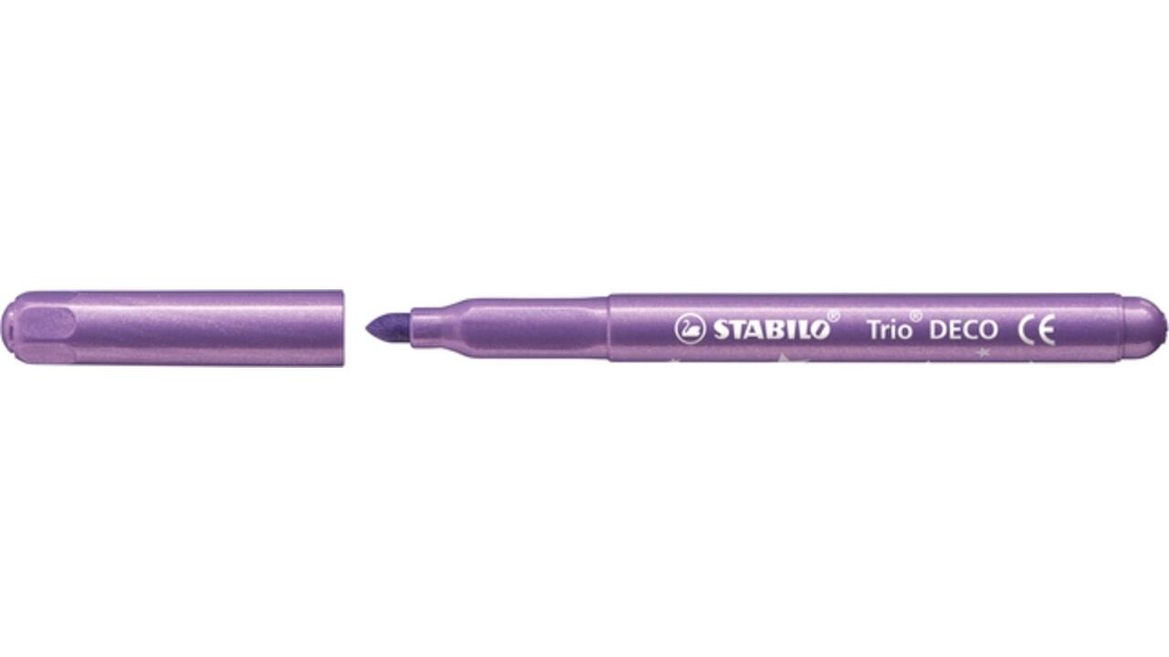 Viltstift STABILO Trio deco metallic assorti etui à 8 stuks