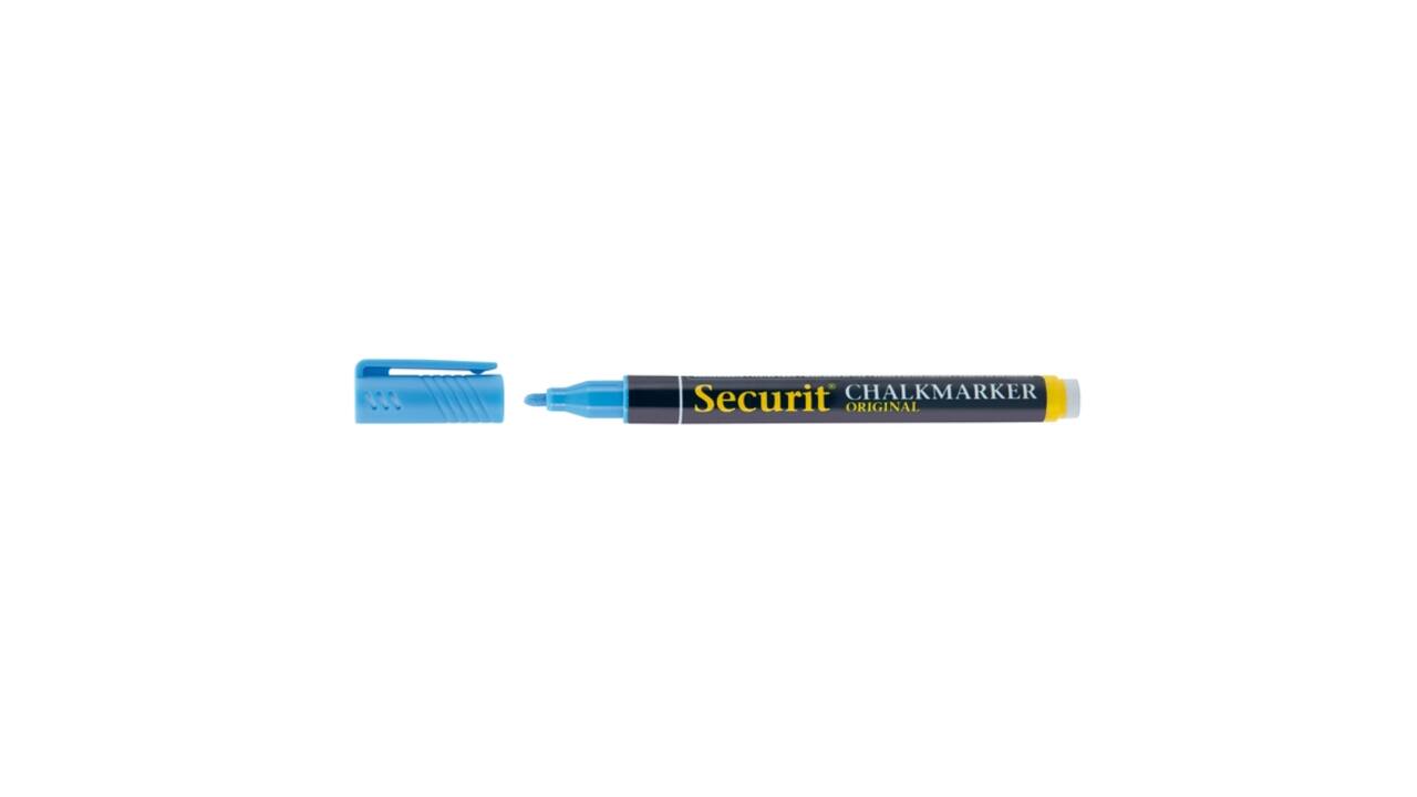 Krijtstift Securit SMA-100 rond 1-2mm wit/blauw/groen/rood blister à 4 stuks