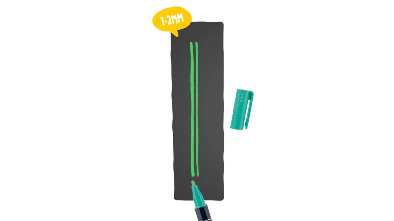 Krijtstift Securit SMA-100 rond 1-2mm wit/blauw/groen/rood blister à 4 stuks