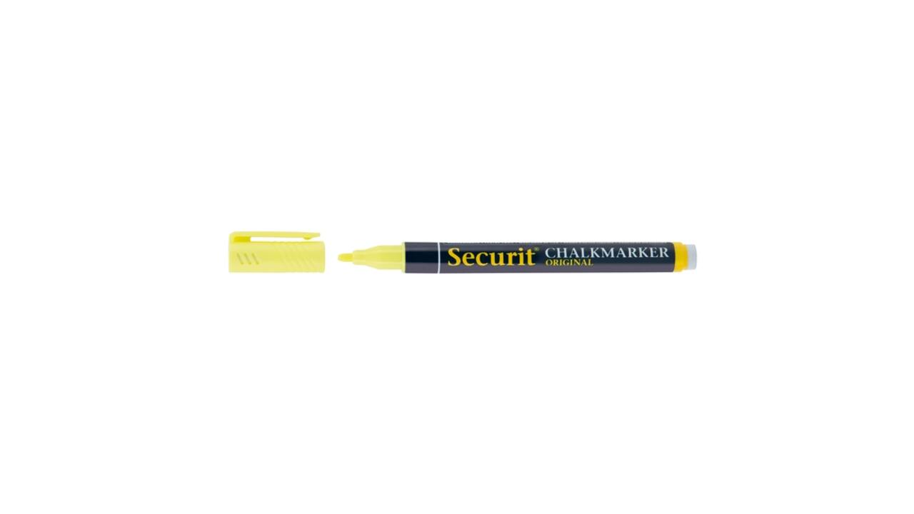 Krijtstift Securit SMA-100 rond 1-2mm geel/oranje/roze/paars blister à 4 stuks