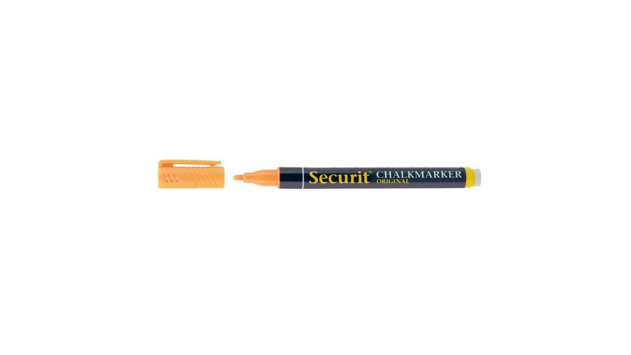 Krijtstift Securit SMA-100 rond 1-2mm geel/oranje/roze/paars blister à 4 stuks