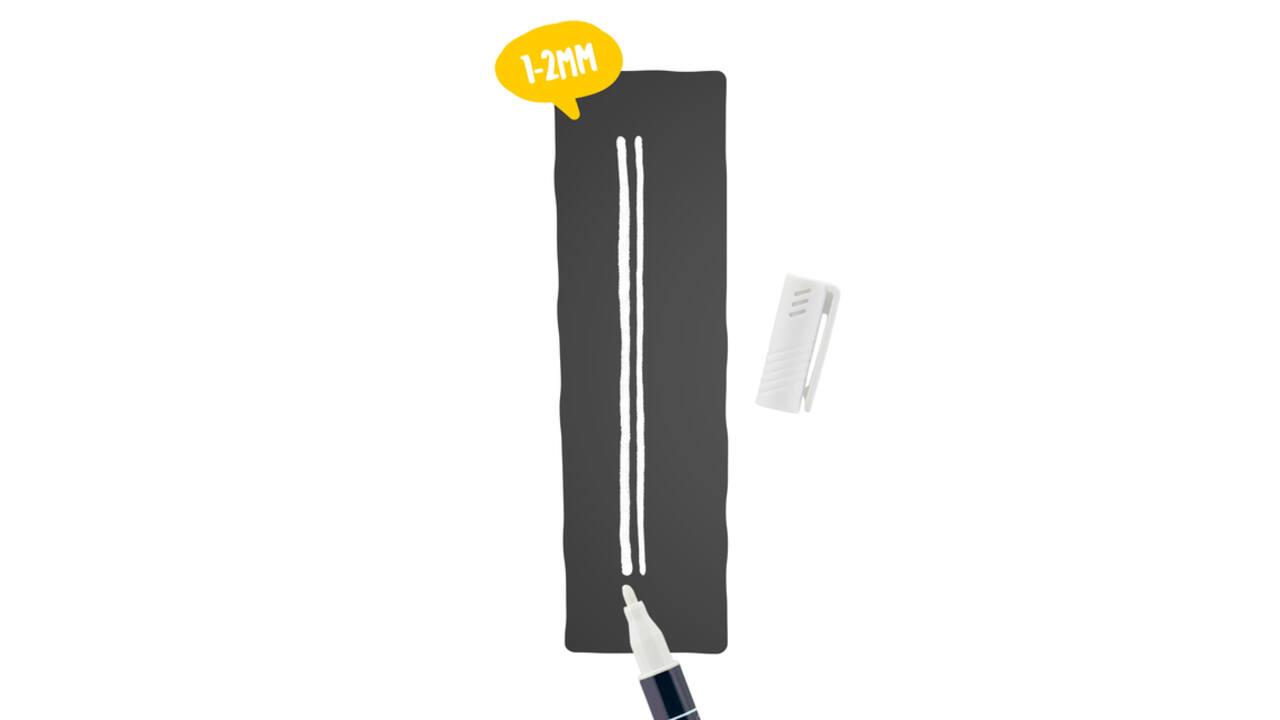 Krijtstift Securit SMA-100 rond wit 1-2mm blister à 4 stuks