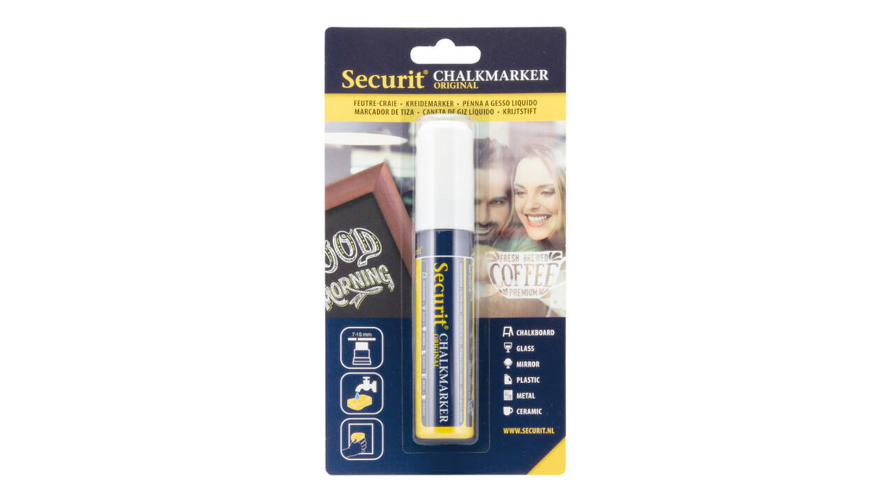 Krijtstift Securit SMA-720 blok wit 7-15mm blister