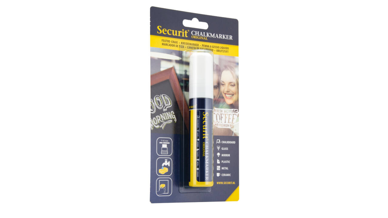 Krijtstift Securit SMA-720 blok wit 7-15mm blister