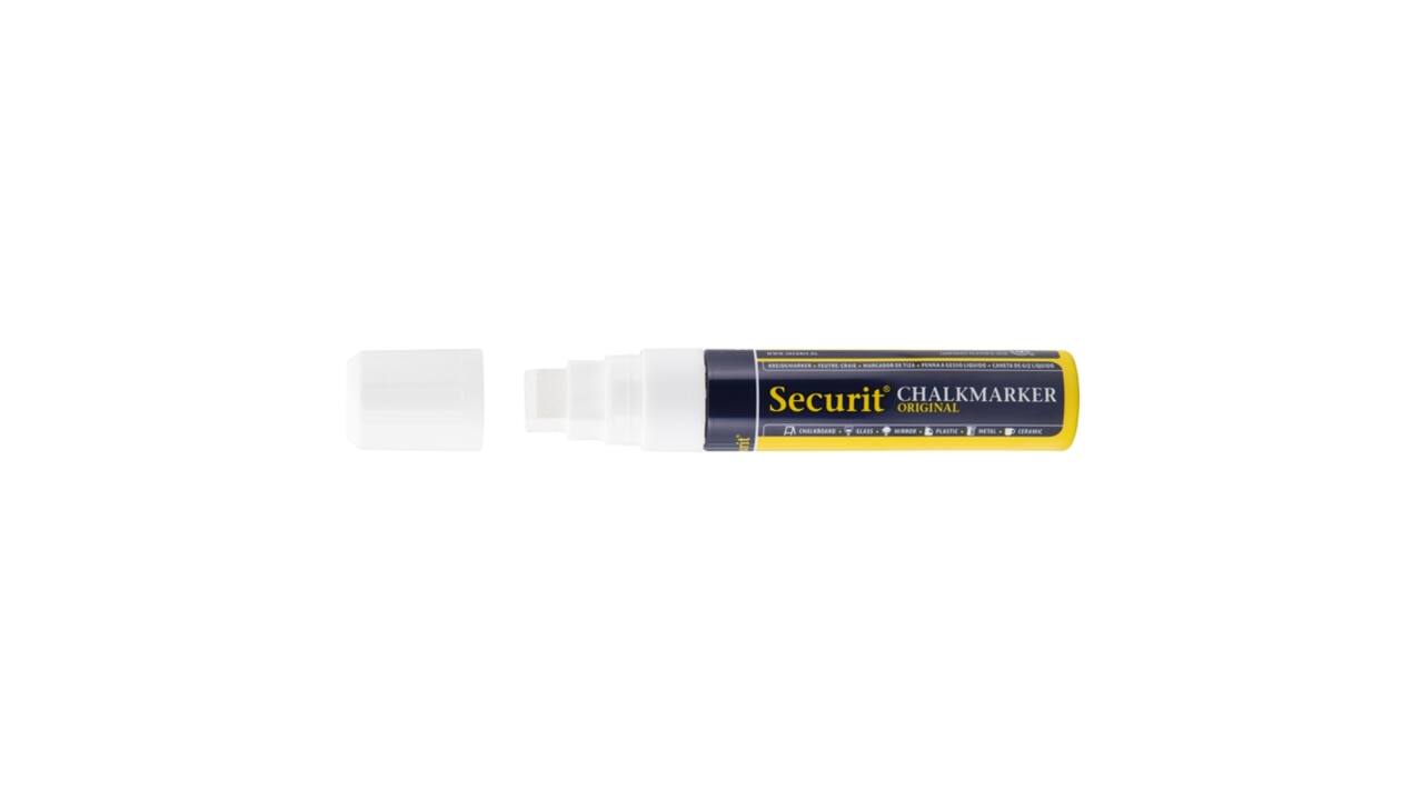 Krijtstift Securit SMA-720 blok wit 7-15mm blister à 8 stuks