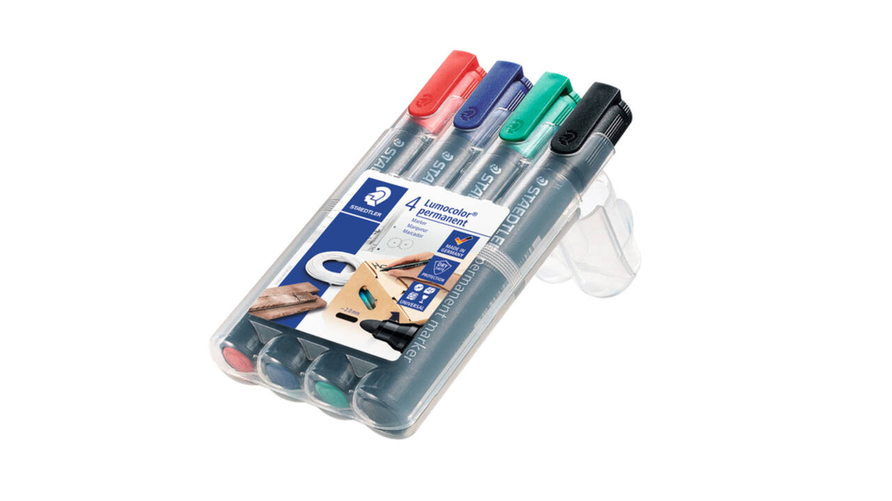 Viltstift Staedtler 352 rond assorti 2mm set à 4 stuks assorti