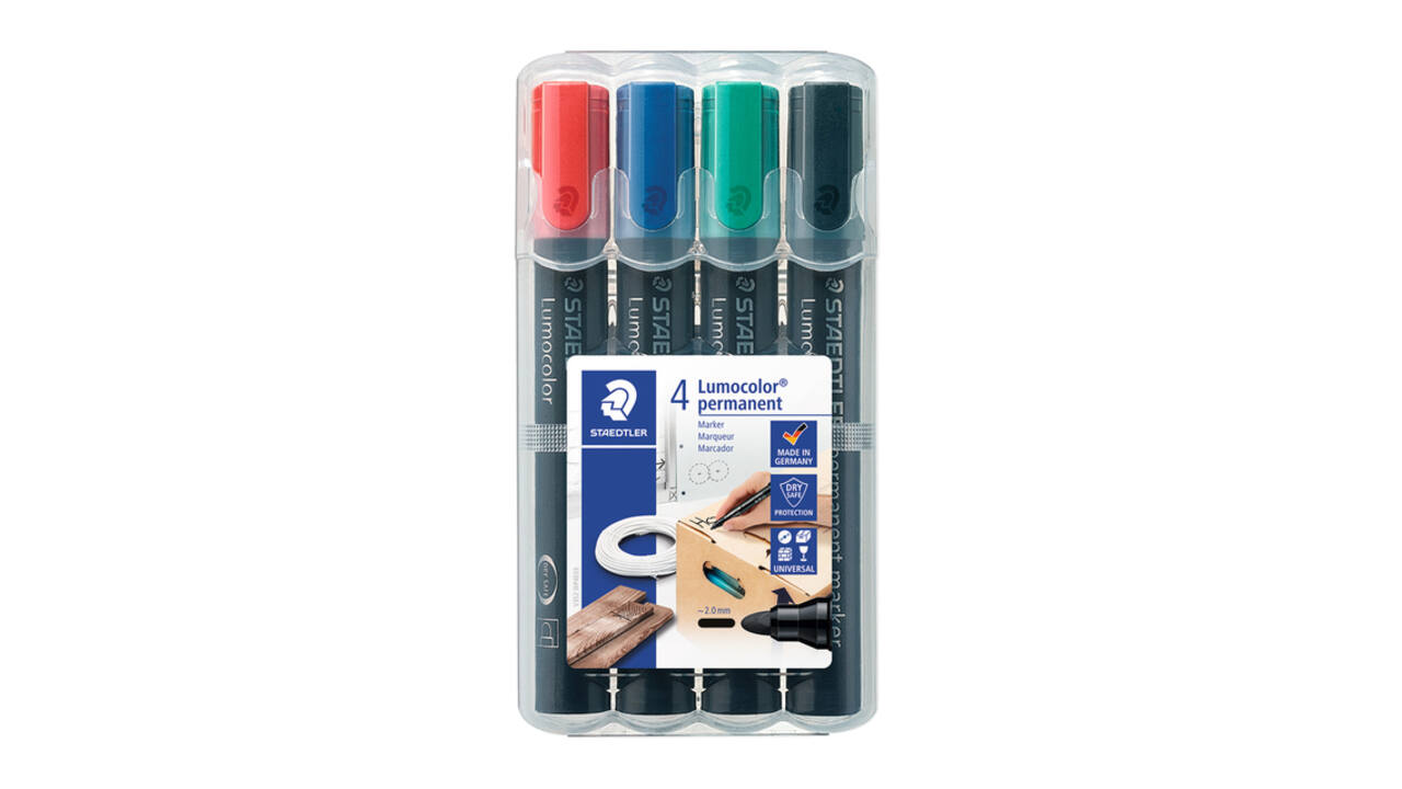 Viltstift Staedtler 352 rond assorti 2mm set à 4 stuks assorti