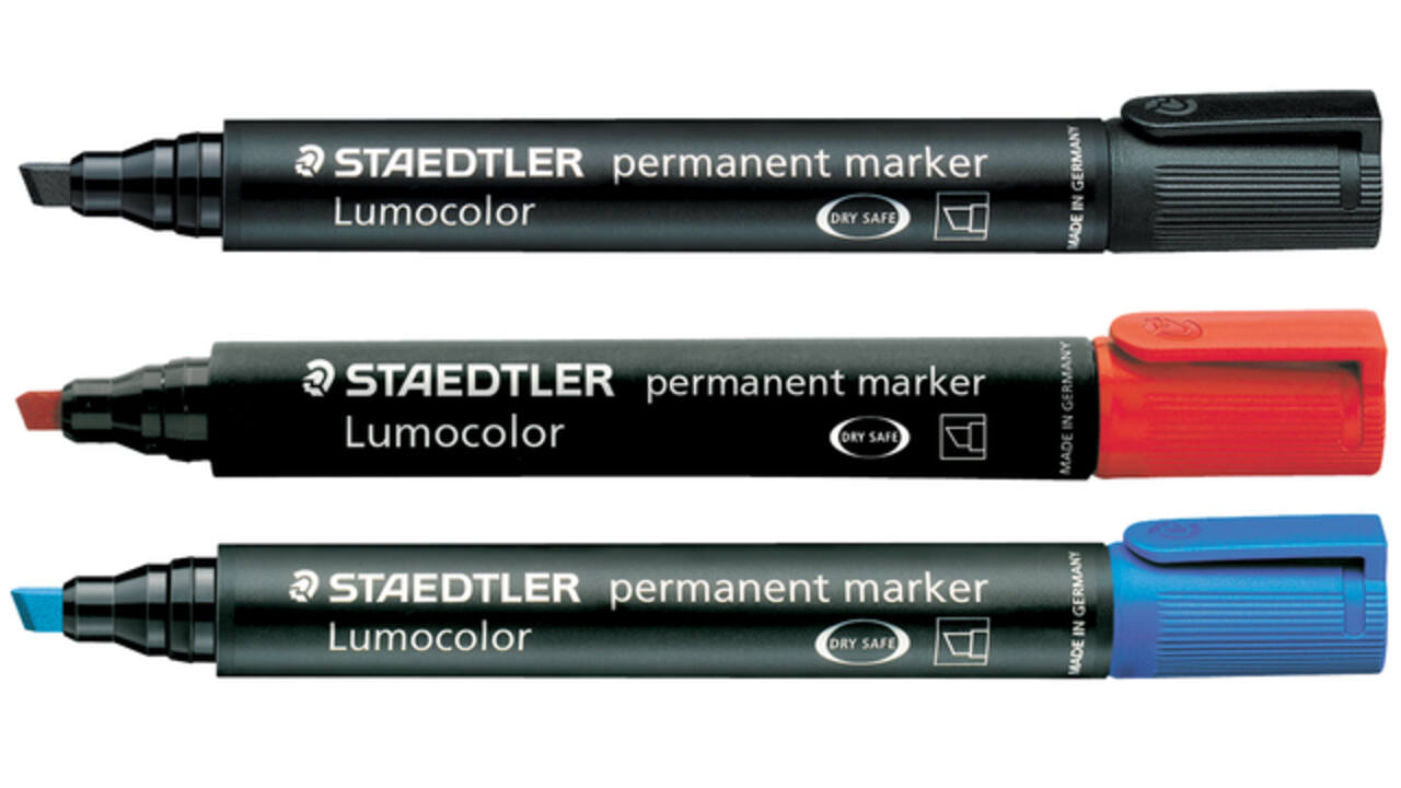 Viltstift Staedtler Lumocolor 350 permanent schuin rood