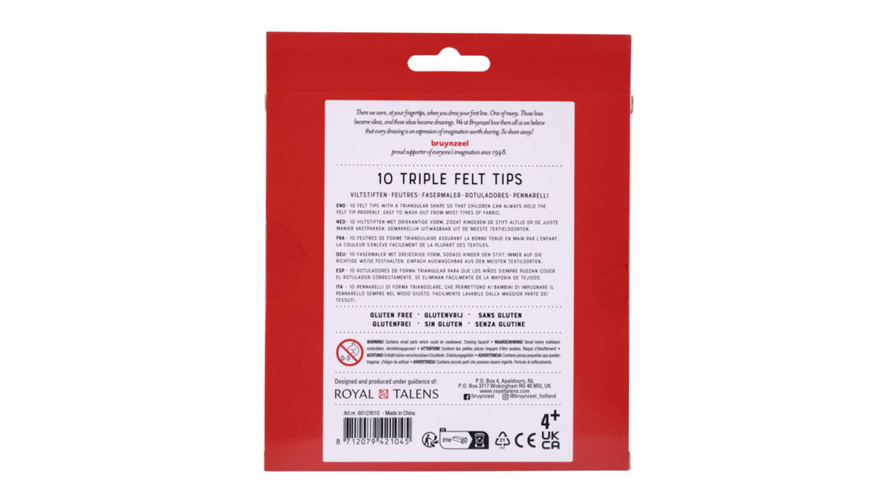 Viltstift Bruynzeel Kids Triple assorti 10 stuks